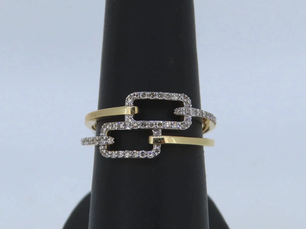 Two-Toned Rectangle Ring - Two-Toned Gold | Greco Jewelers