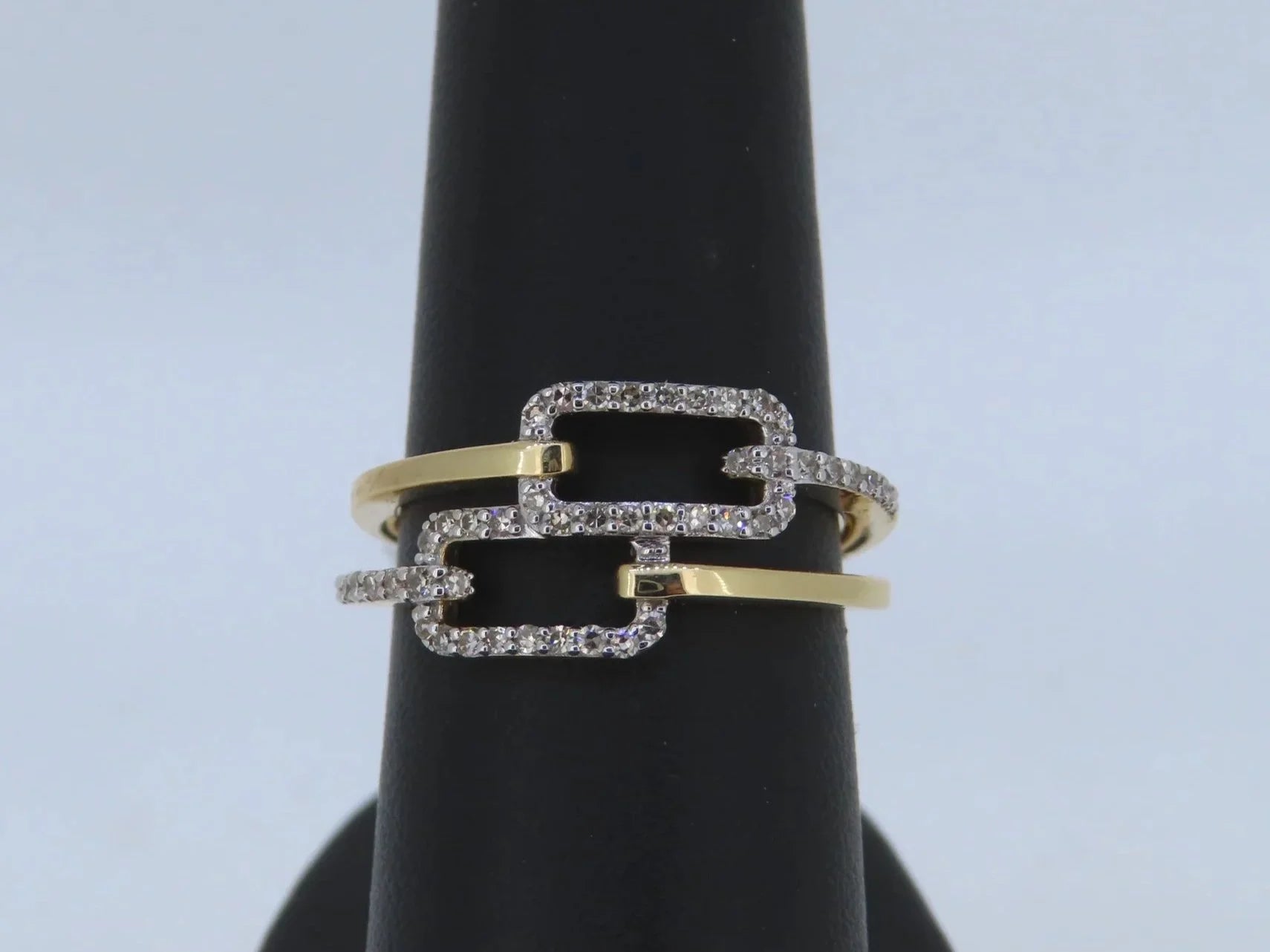 Two-Toned Rectangle Ring - Two-Toned Gold | Greco Jewelers