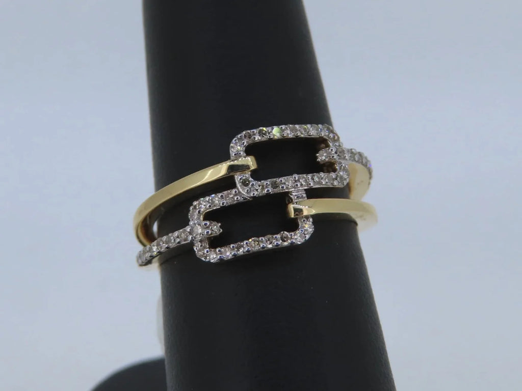 Two-Toned Rectangle Ring - Two-Toned Gold | Greco Jewelers - alternate angle