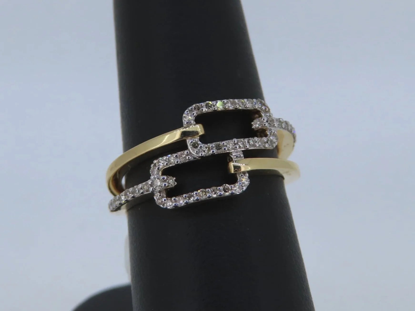 Two-Toned Rectangle Ring - Two-Toned Gold | Greco Jewelers - alternate angle