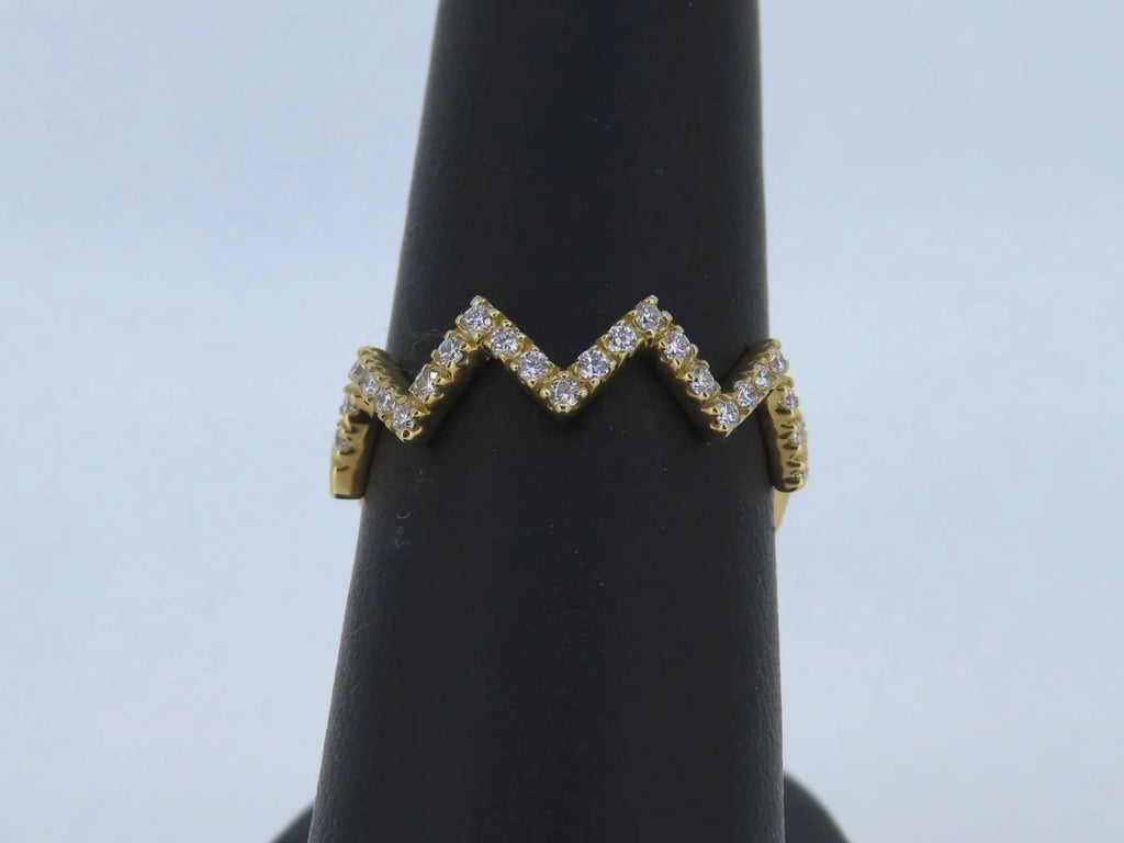 Yellow Gold Zig Zag Diamond Band | Greco Jewelers
