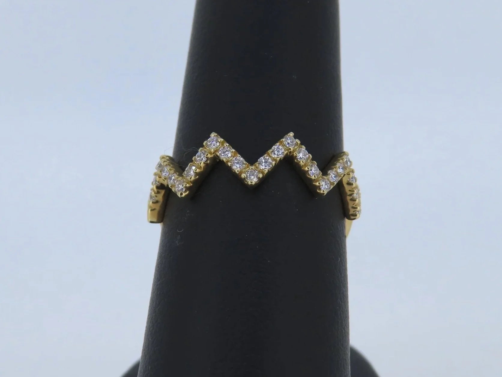 Yellow Gold Zig Zag Diamond Band | Greco Jewelers