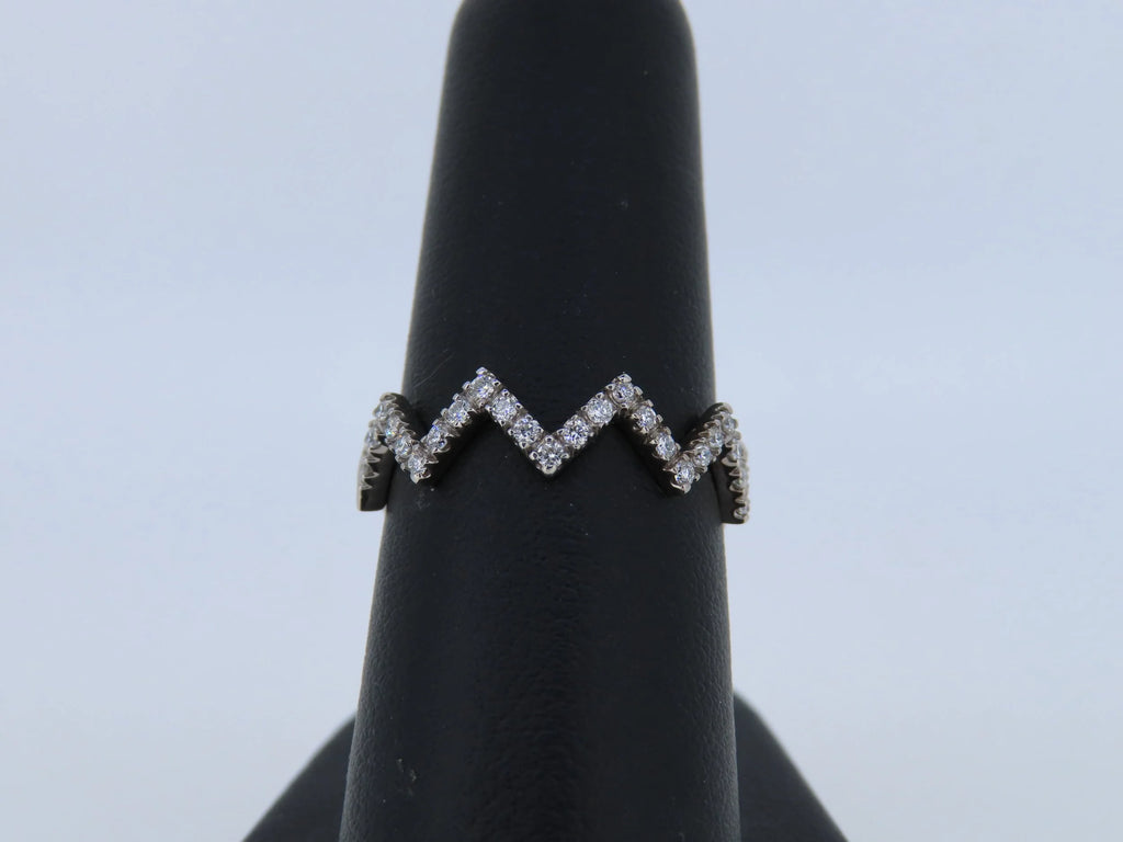 White Gold Zig Zag Diamond Band | Greco Jewelers