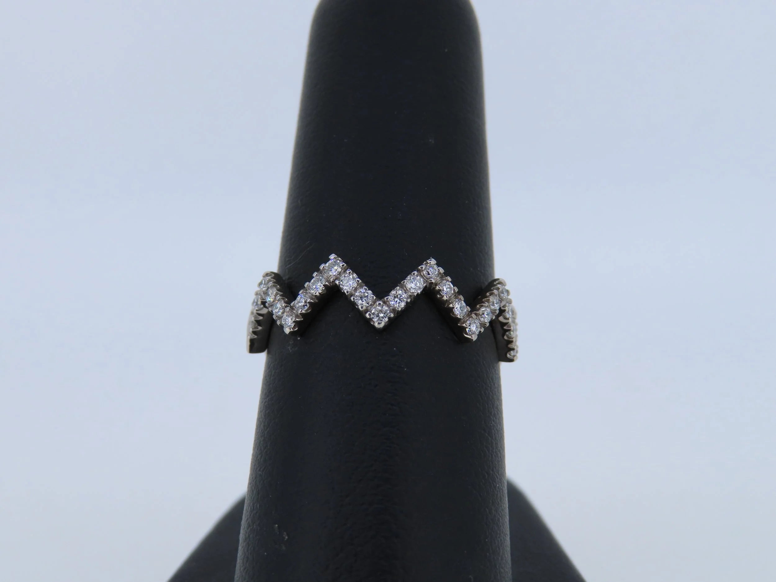 White Gold Zig Zag Diamond Band | Greco Jewelers