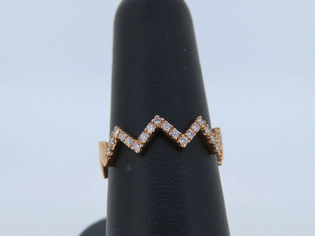 Rose Gold Zig Zag Diamond Band | Greco Jewelers