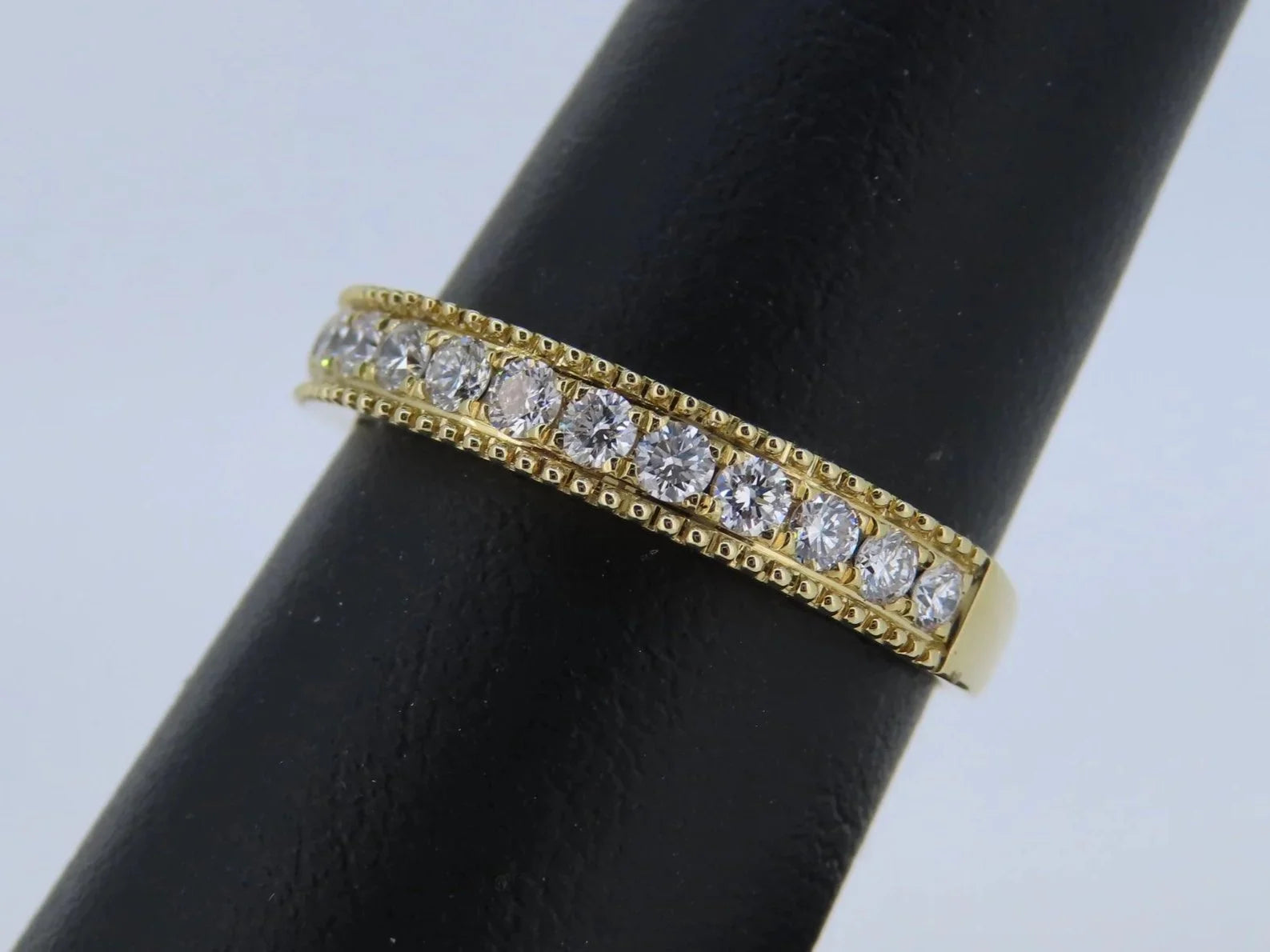 Beaded Edge Stackable Diamond Band | Greco Jewelers - detail view