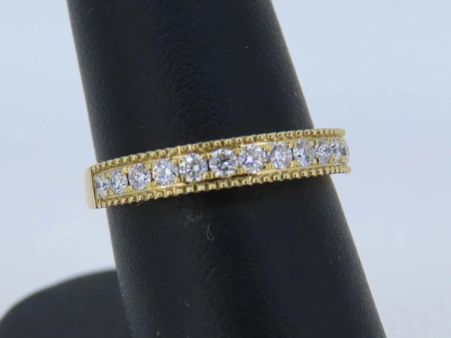 Beaded Edge Stackable Diamond Band | Greco Jewelers - alternate angle