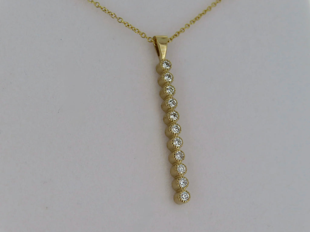 Diamond Bar Necklace | Greco Jewelers - detail view