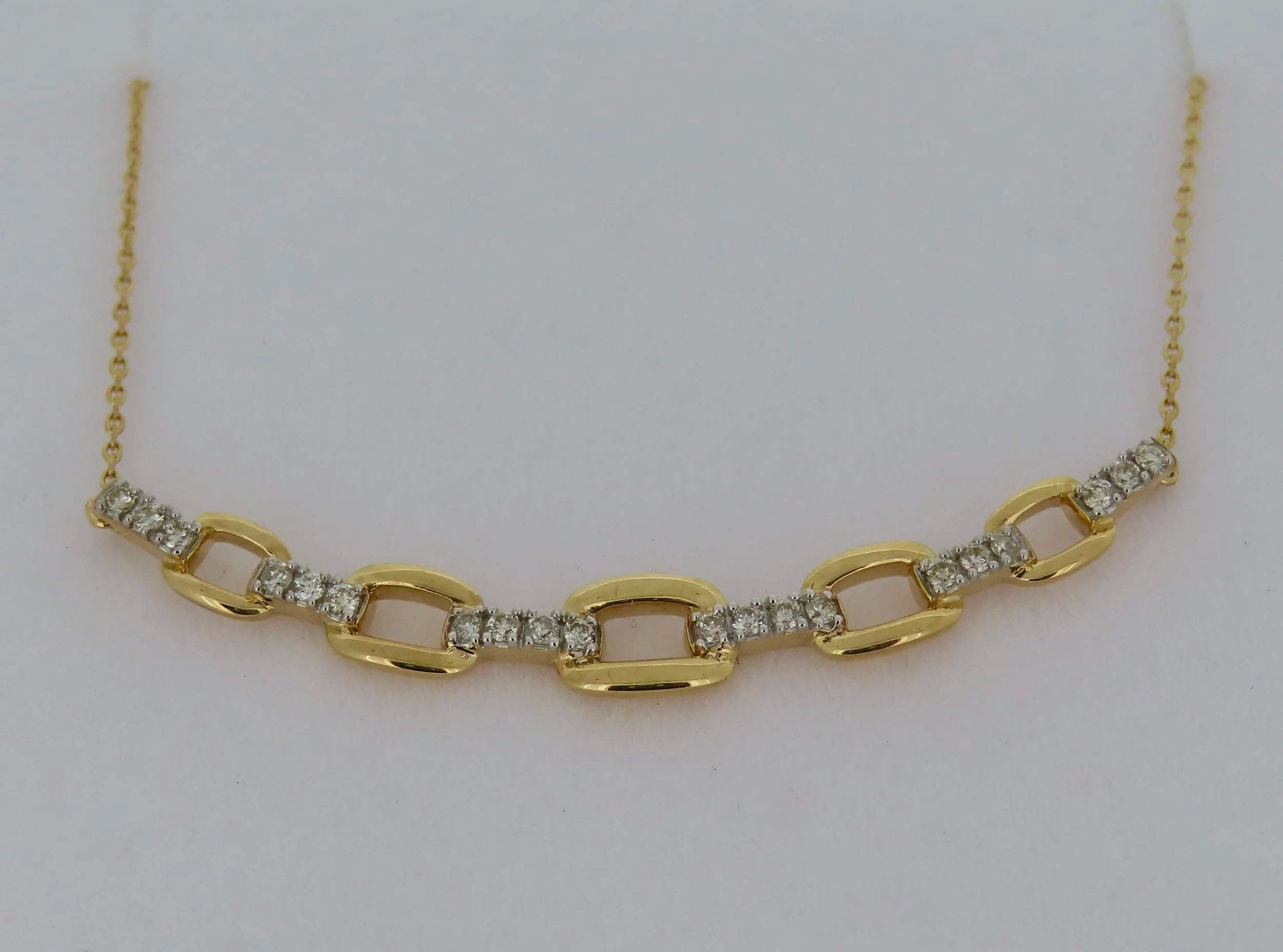 Diamond Link Necklace | Greco Jewelers - close-up