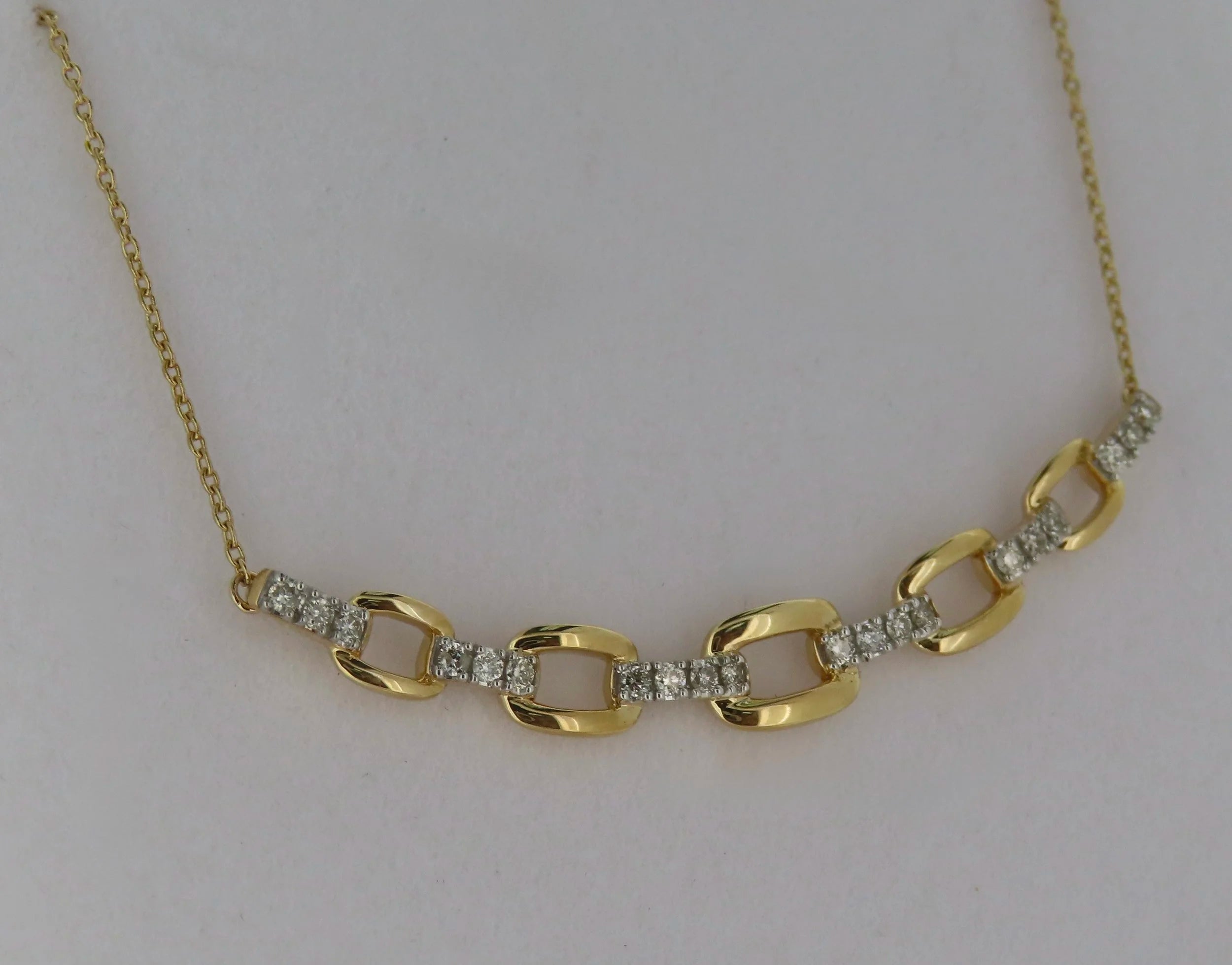 Diamond Link Necklace | Greco Jewelers - alternate angle