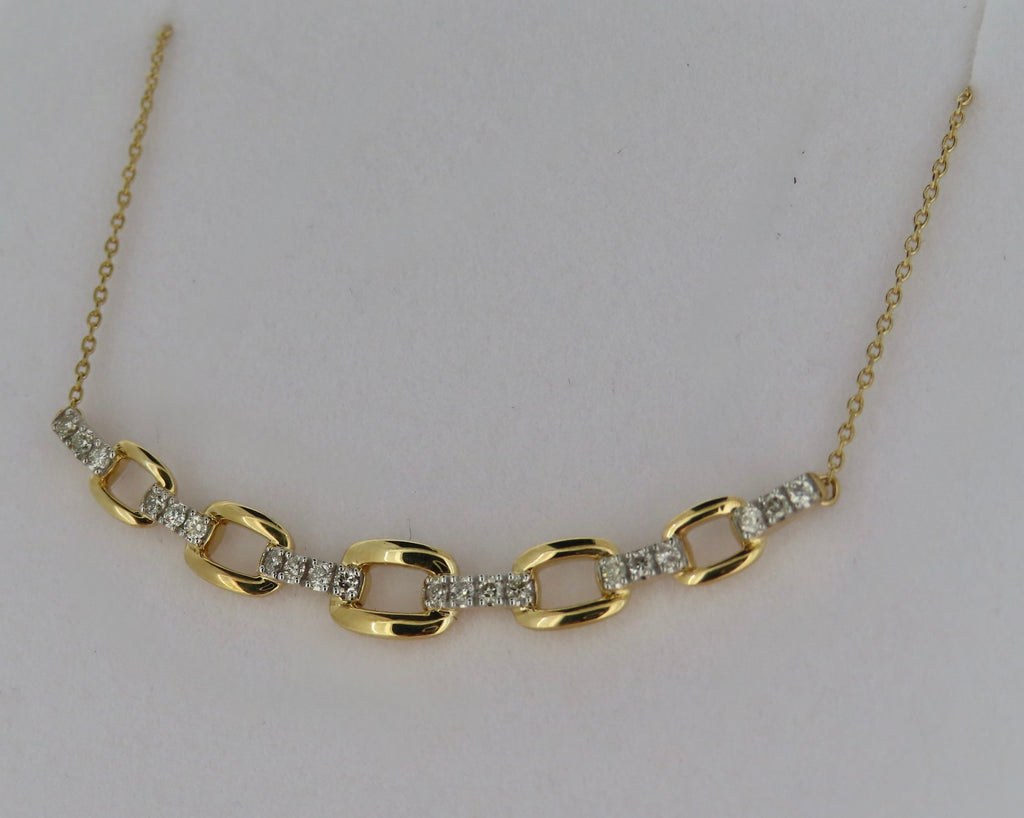 Diamond Link Necklace | Greco Jewelers - detail view