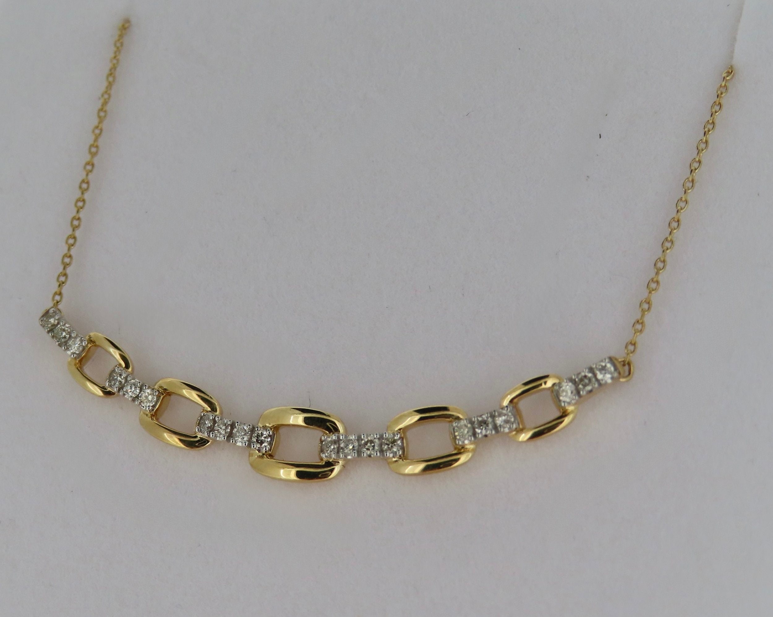 Diamond Link Necklace | Greco Jewelers - detail view