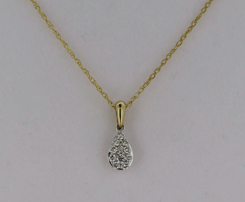 Pear Shaped Diamond Cluster Necklace | Greco Jewelers
