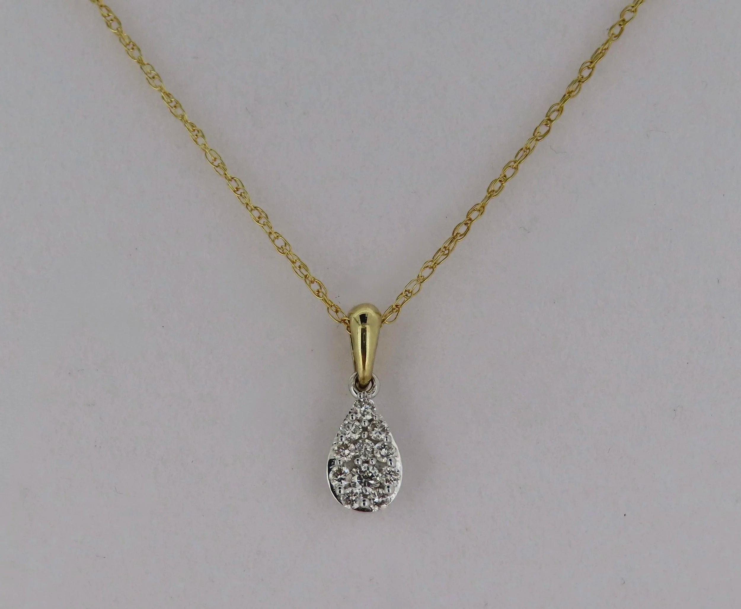 Pear Shaped Diamond Cluster Necklace | Greco Jewelers