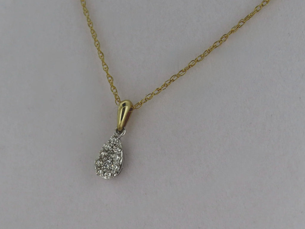 Pear Shaped Diamond Cluster Necklace | Greco Jewelers - detail view