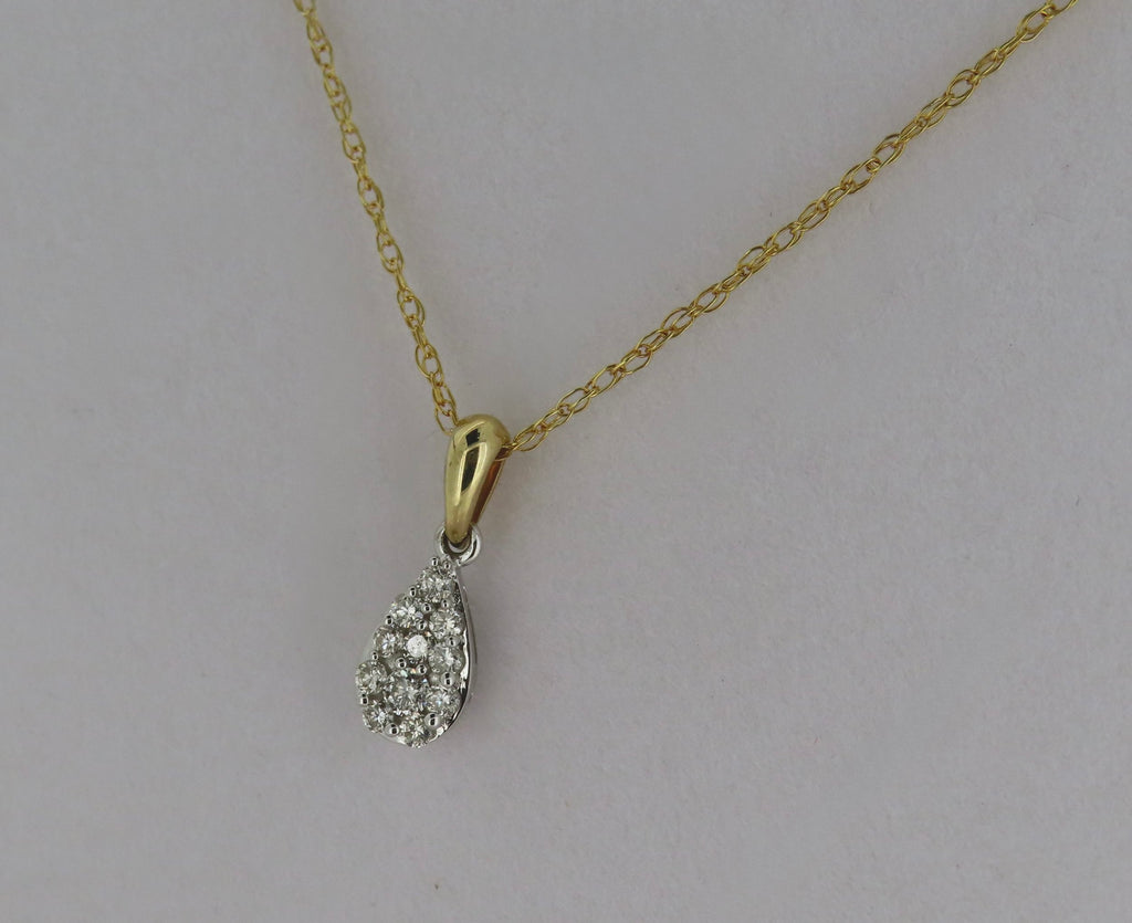 Pear Shaped Diamond Cluster Necklace | Greco Jewelers - alternate angle