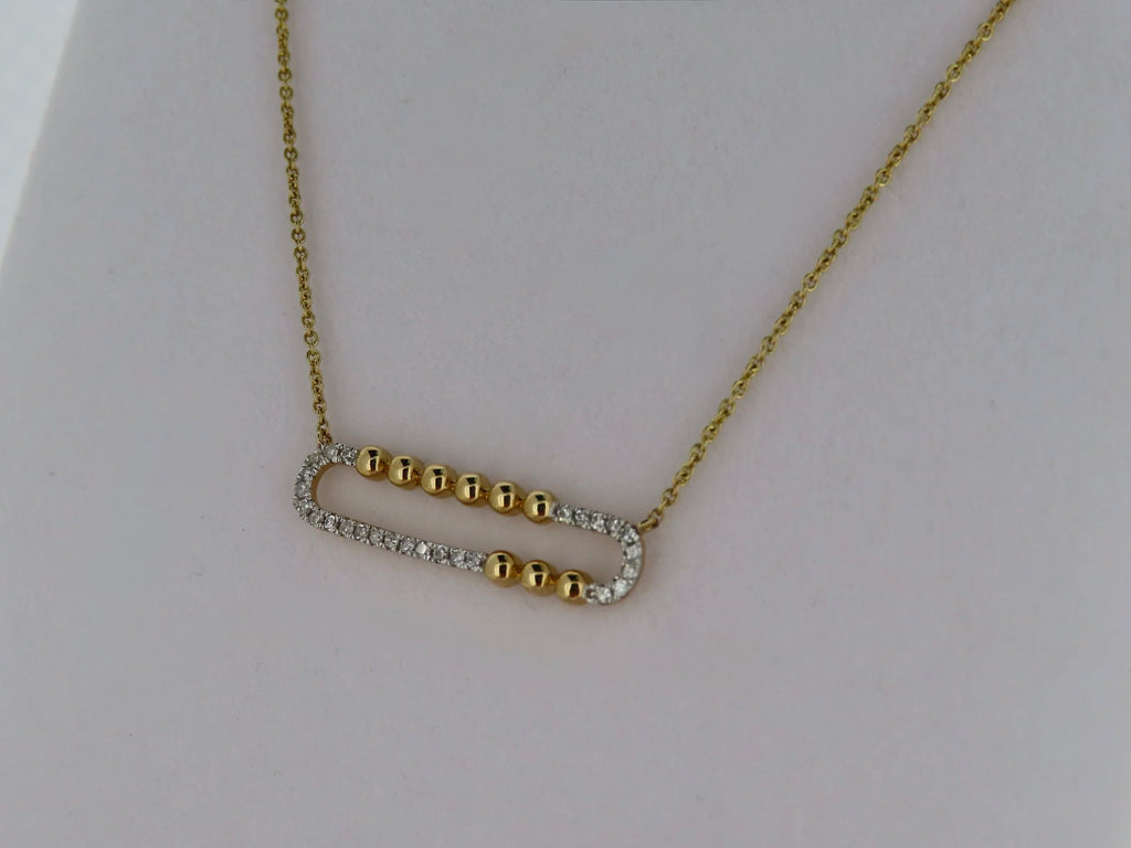 Diamond Paperclip Necklace | Greco Jewelers - detail view