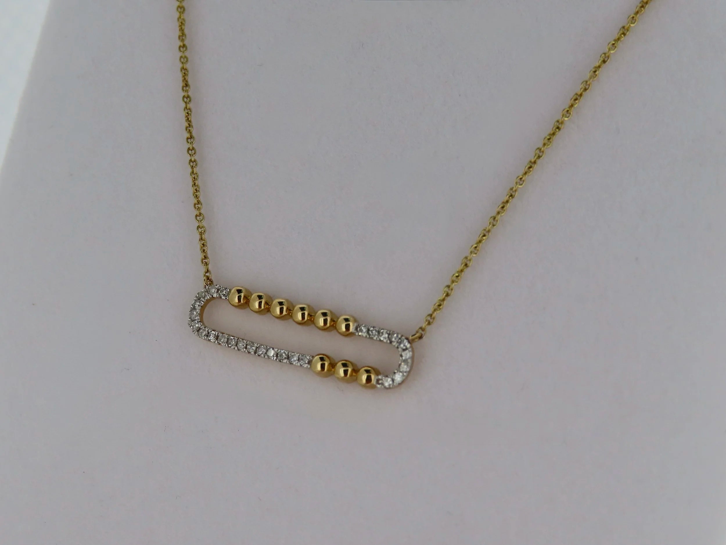 Diamond Paperclip Necklace | Greco Jewelers - detail view