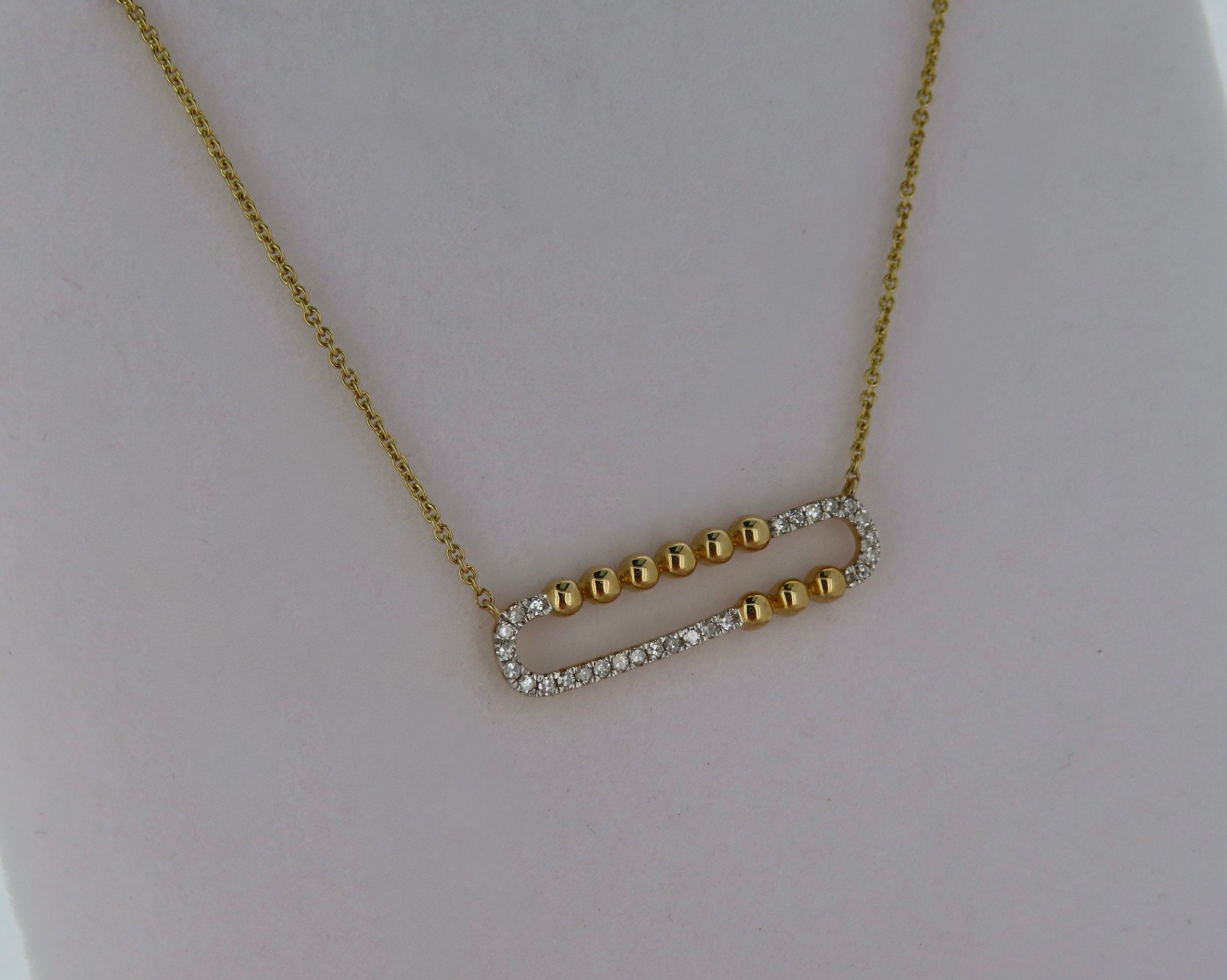 Diamond Paperclip Necklace | Greco Jewelers - alternate angle