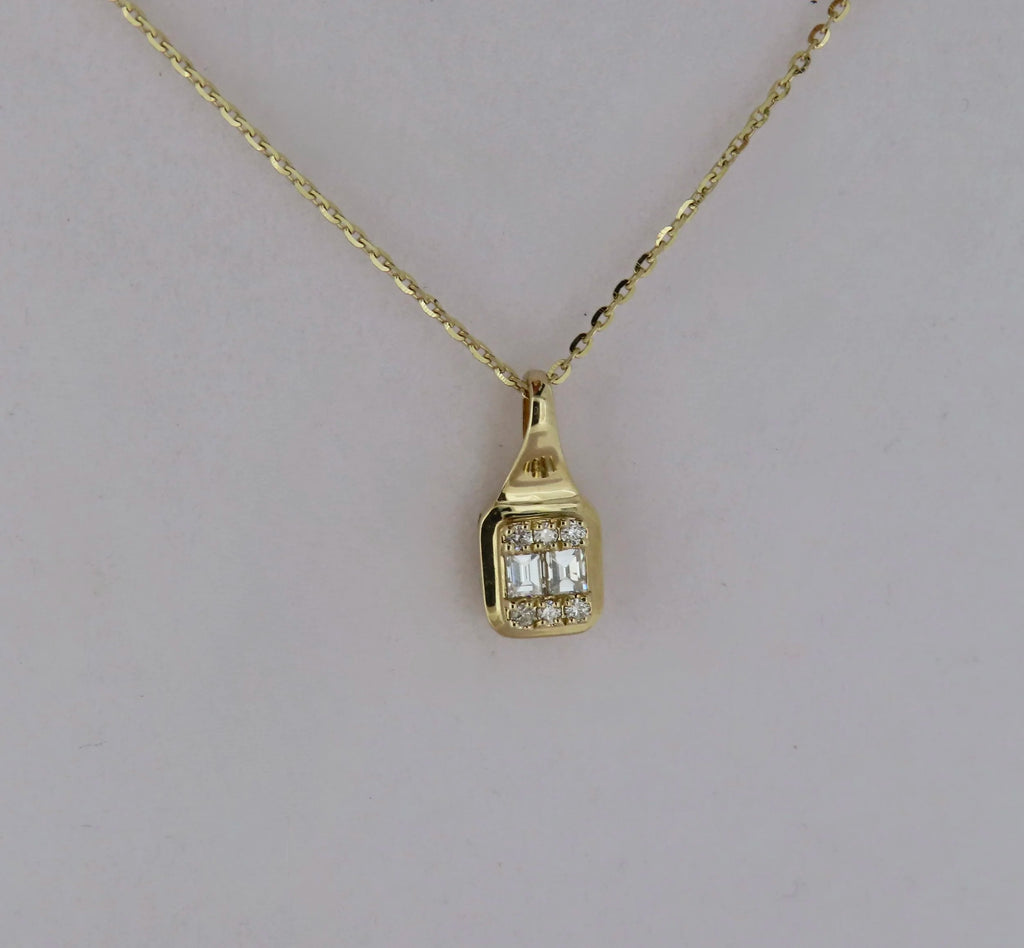 Double Emerald Cut Diamond Pendant | Greco Jewelers