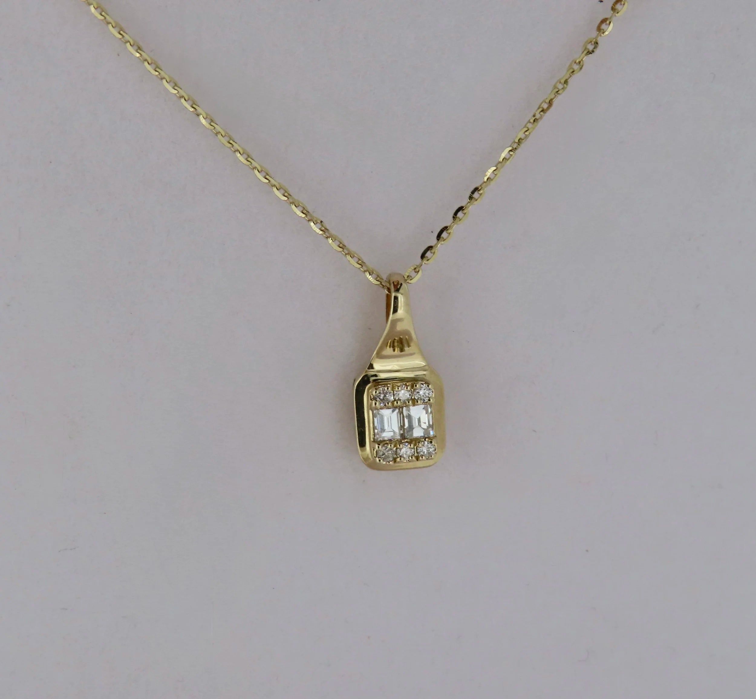 Double Emerald Cut Diamond Pendant | Greco Jewelers
