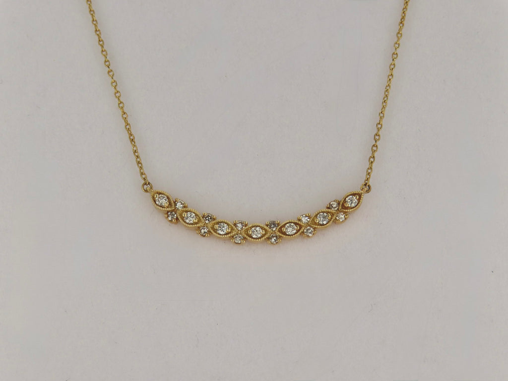 Marquise Shape Diamond Necklace | Greco Jewelers - detail view