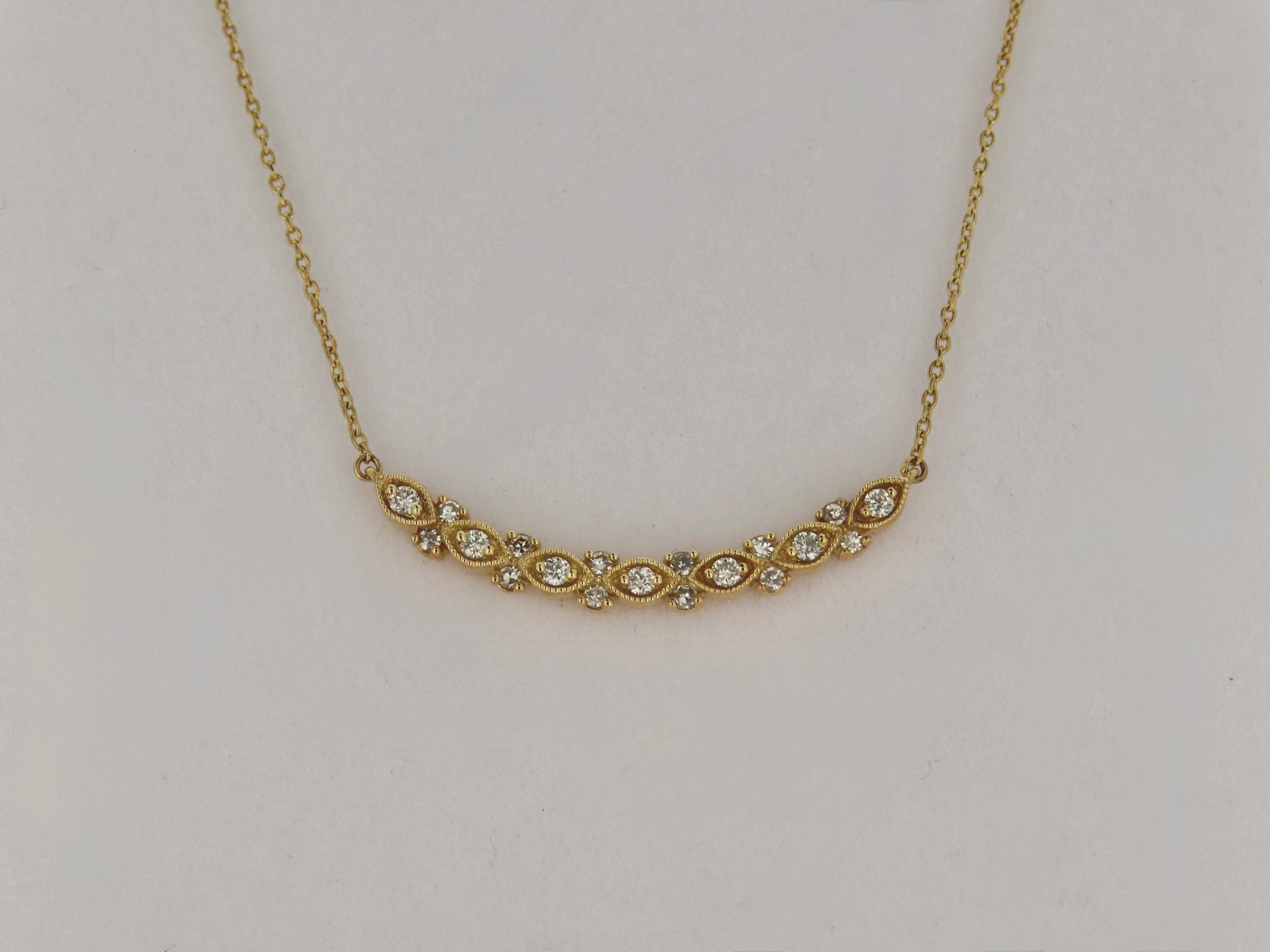 Marquise Shape Diamond Necklace | Greco Jewelers - detail view