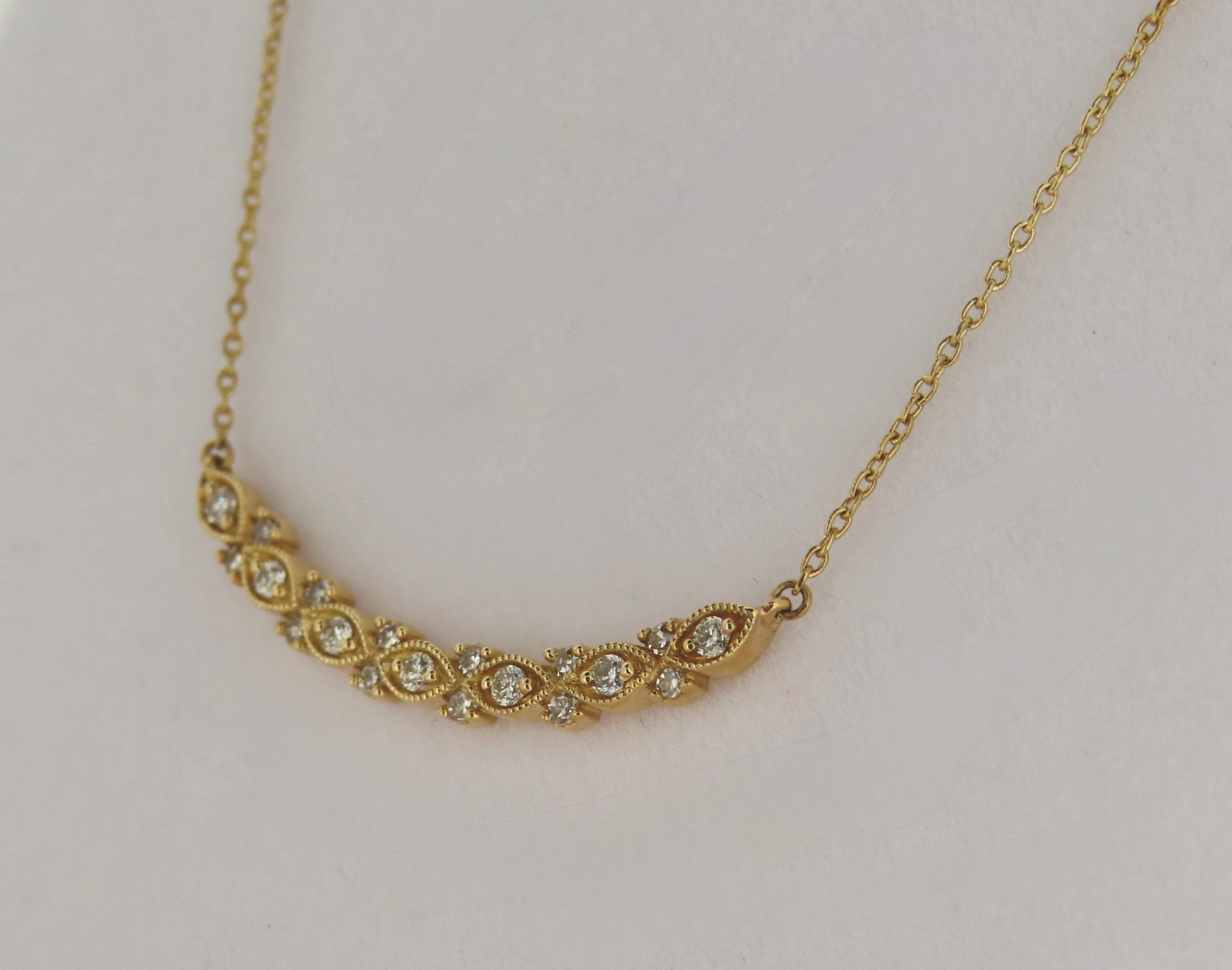Marquise Shape Diamond Necklace | Greco Jewelers - alternate angle