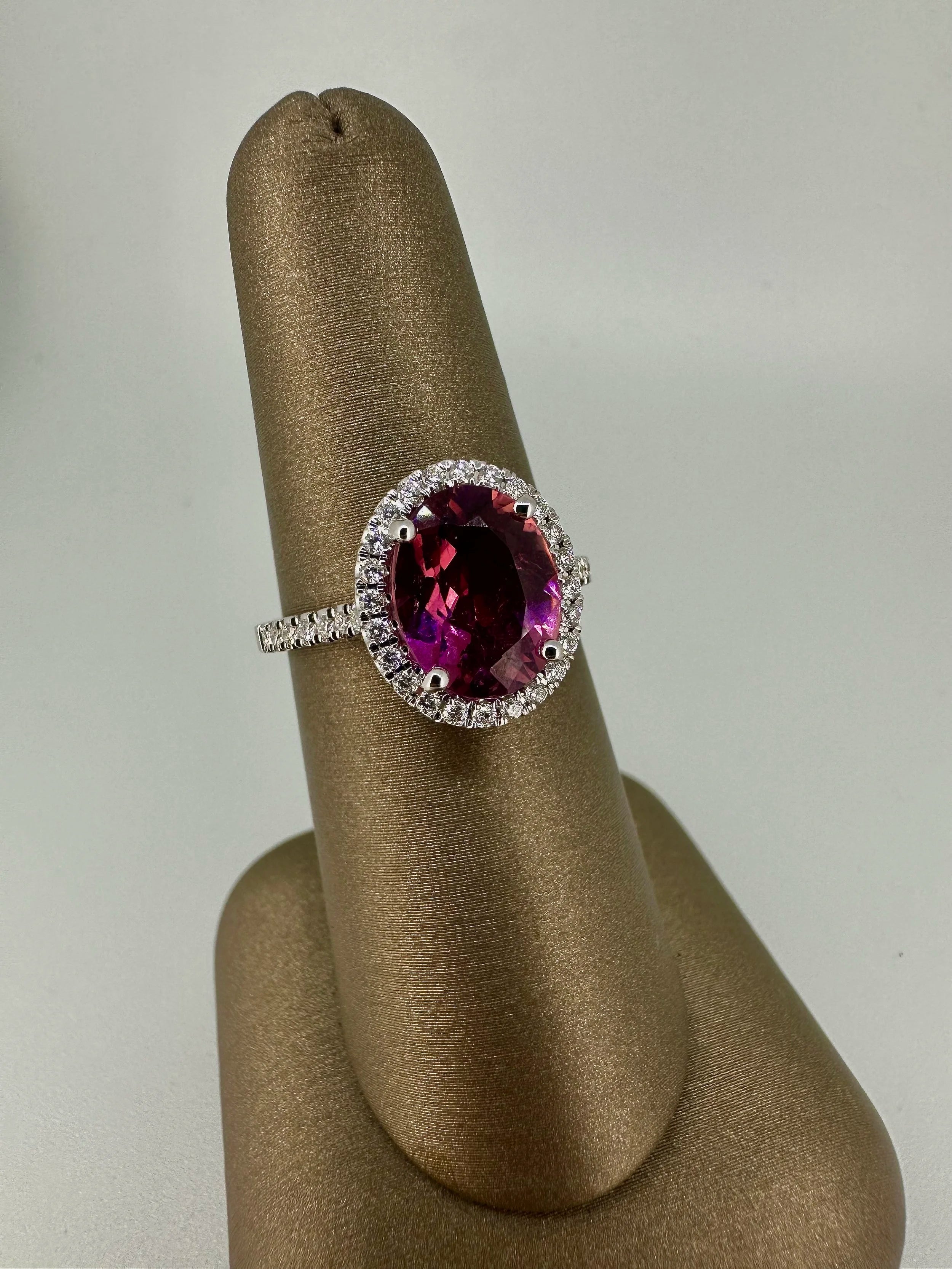 14K White Gold Pink Tourmaline Ring - 14K White Gold | Greco Jewelers
