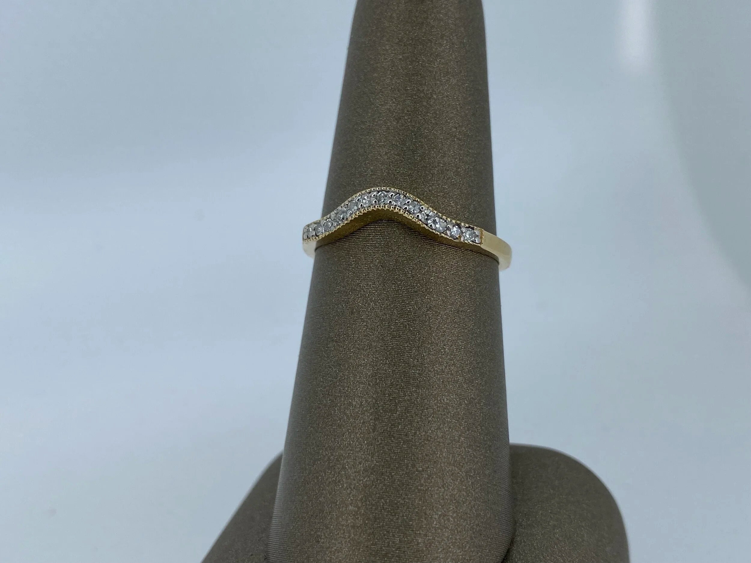 14K Yellow Gold Curved Band - 14K Yellow Gold | Greco Jewelers - detail view