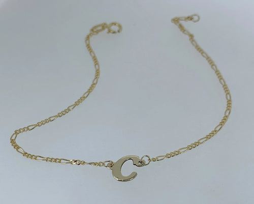 10K Yellow Gold Inital Bracelet - 10K Yellow Gold | Greco Jewelers