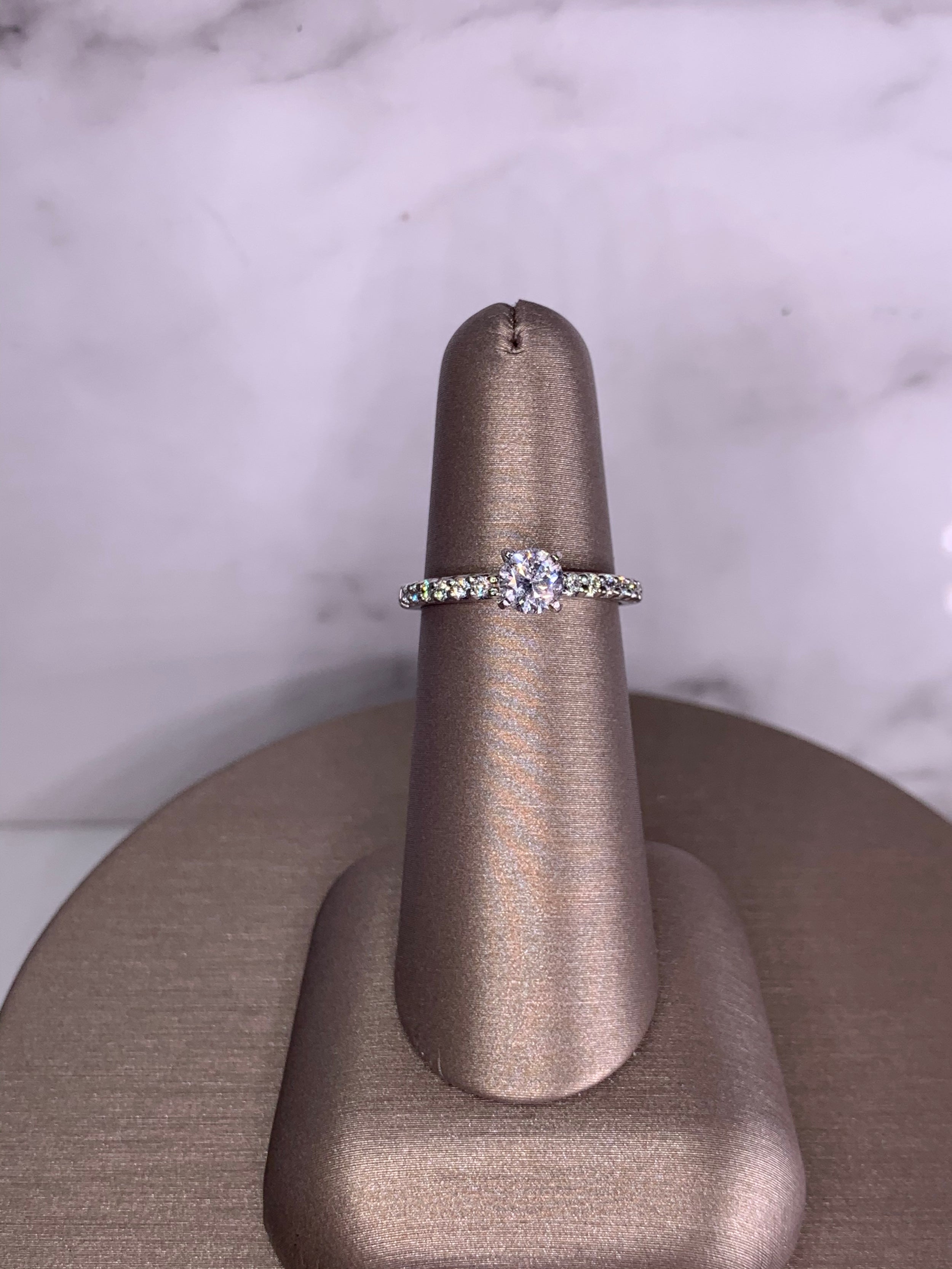 14K White Gold Solitaire Diamond Ring - 14K White Gold | Greco Jewelers