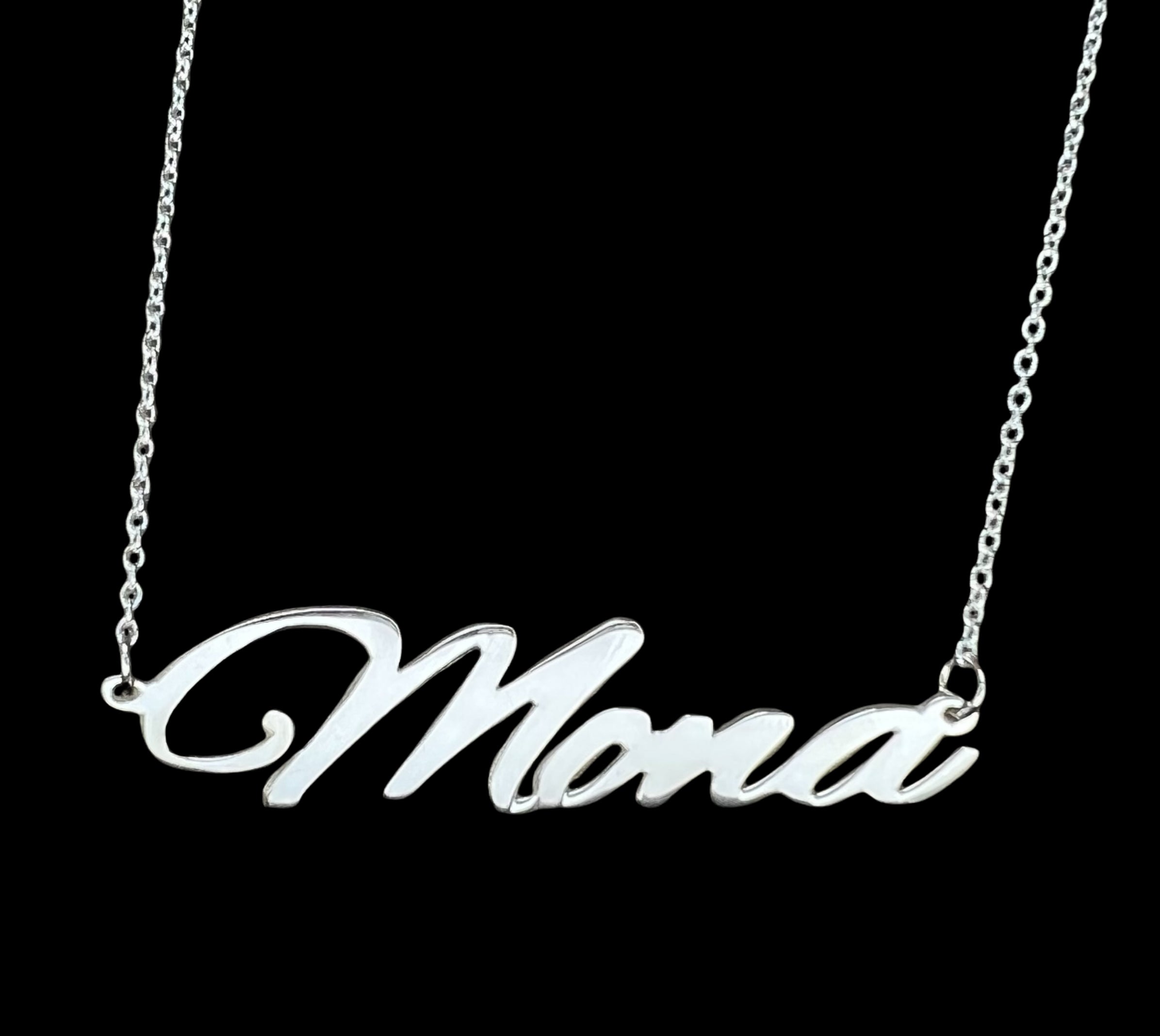 Custom Nameplate Necklace - Sterling Silver - Sterling Silver | Greco Jewelers
