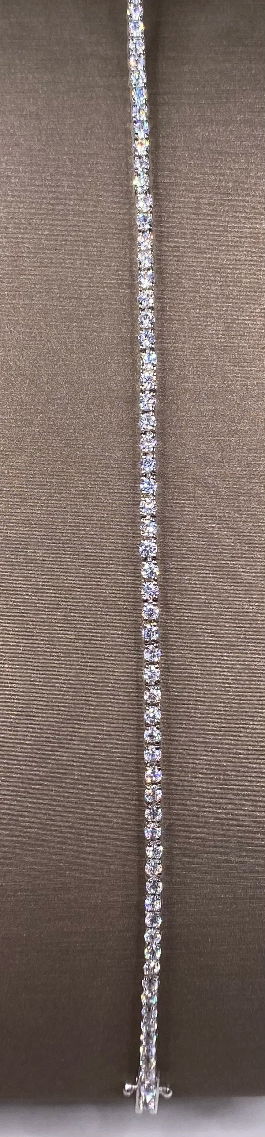 Sterling Silver Cubic Zirconia Tennis Bracelet - Sterling Silver | Greco Jewelers - detail view