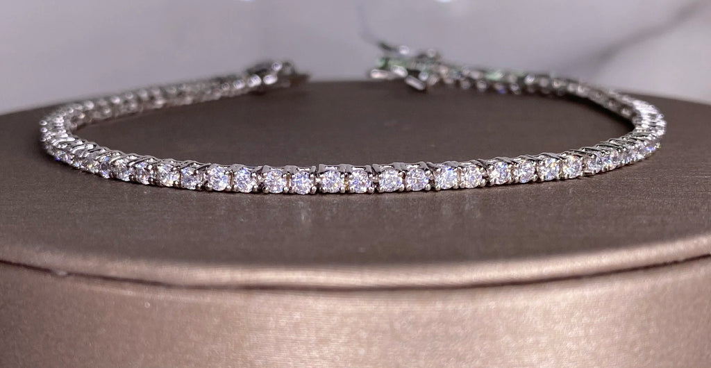Sterling Silver Cubic Zirconia Tennis Bracelet - Sterling Silver | Greco Jewelers - alternate angle