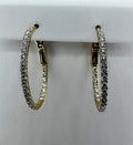 14K Yellow Gold Diamond In and Out Hoop Earrings - 14K Yellow Gold | Greco Jewelers