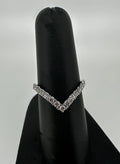 14K White Gold Diamond Chevron Ring - 14K White Gold | Greco Jewelers