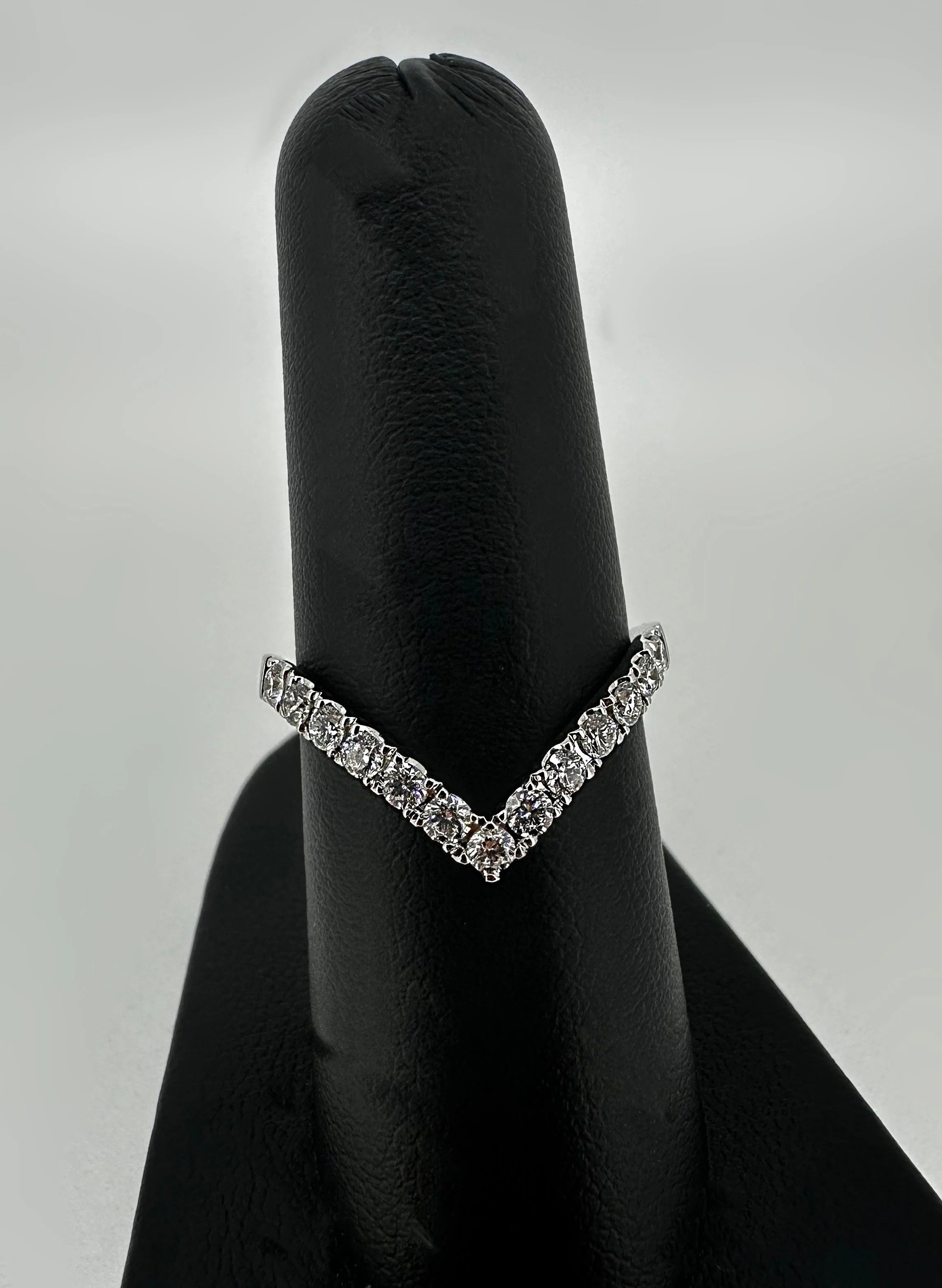 14K White Gold Diamond Chevron Ring - 14K White Gold | Greco Jewelers