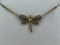 14K Yellow Gold Diamond Dragonfly Necklace - 14K Yellow Gold | Greco Jewelers