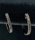 14K Yellow Gold Diamond Hoop Earrings - 14K Yellow Gold | Greco Jewelers