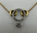 14K Two- Toned Gold Diamond Circle Necklace - 14K Two-Toned Gold | Greco Jewelers
